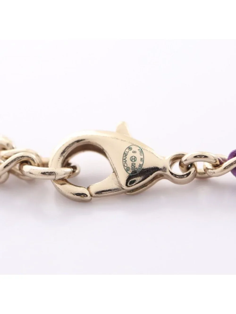 Chanel Necklace CC Logo Leather